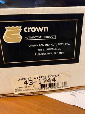 43-1744 Crown Automotive Wiper Motor Toyota Reman Fits Tacoma Pickup Avalon Camry Tercel Paseo 43-1744 Crown Automotive Wiper Motor Toyota Reman Fits Tacoma Pickup Avalon Camry Tercel Paseo