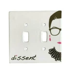 Judge Ruth Bader Ginsburg Rbg Dissent Double Switch Plate Porcelain Black White. Fixed Price $26.99.