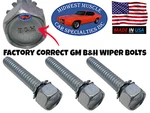 3 Gm Nos Windshield Washer Wiper Motor Bolts With Correct Head Marking Stamp B&h. Fixed Price $16.49.