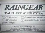 '57 Chevy Passenger Car Raingear Wiper Set Up W/ Intermittent Switch. Fixed Price $865.57.