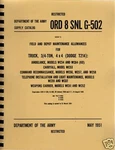 Ord 8 Snl G-502 Wwii 3/4 Ton Dodge Manual Reprnt. Fixed Price $39.88.