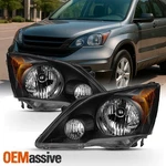Fits 2007-2011 Honda Cr-v Black Headlights Complete Replacement 08 09 10. Fixed Price $89.99.
