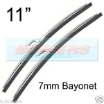 Pair Of 11" Inch Stainless Steel Classic Car Wiper Blades 7MM Bayonet Fitting. Fixed Price $26.72.