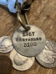 1957 Chevrolet 3100 Key Fob Solid Aluminum Stepside Fleetside Chevy. Fixed Price $14.95.