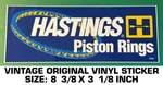 Hastings Piston Rings Vintage Original Vinyl Decal Sticker-drag-nascar-racing. Fixed Price $8.69.