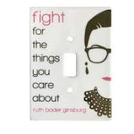 Judge Ruth Bader Ginsburg Rbg Fight Single Switch Plate Porcelain Black White. Fixed Price $24.99.