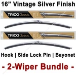 2-WIPER Bundle: Trico Classic Blades 16" Silver 1968-1969 33-162 X2. Fixed Price $29.83.
