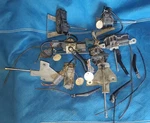 Six (6) Saab & Volvo Headlight Wiper Motor Assemblies W/blades, Mtg Connectors. Fixed Price $50.00.