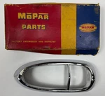 New Old Stock Right Tail Light Bezel For 1951-52 Desoto Models Mopar #1473507. Fixed Price $160.00.