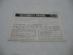 Instruction Sheet Only Revell 1953 Chevy Panel Model Kit #H-1376. Fixed Price $17.05.