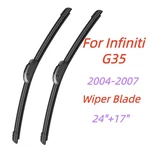 For Infiniti G35 2004-2007 Windshield Wiper Blade 24"+17"ALL-SEASON Front J-hook. Fixed Price $16.99.