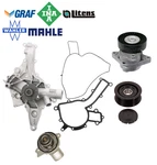 Oes Water Pump Thermostat Tensioner Assembly Idler Pulley 4PC For Mercedes V6 V8. Fixed Price $267.52.