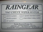 '57 Chevy Passenger Car Raingear Wiper Set Up W/ 2 Speed Switch. Fixed Price $809.57.