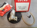 Nos Lucas 54708880 Wiper Washer Pump & Cover Genuine Red Box Era. Fixed Price $75.00.
